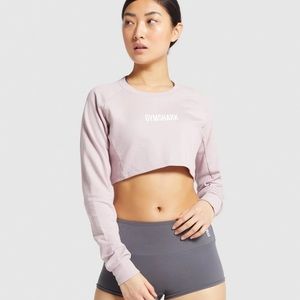 Gymshark Baby Pink Long Sleeve Crop Top